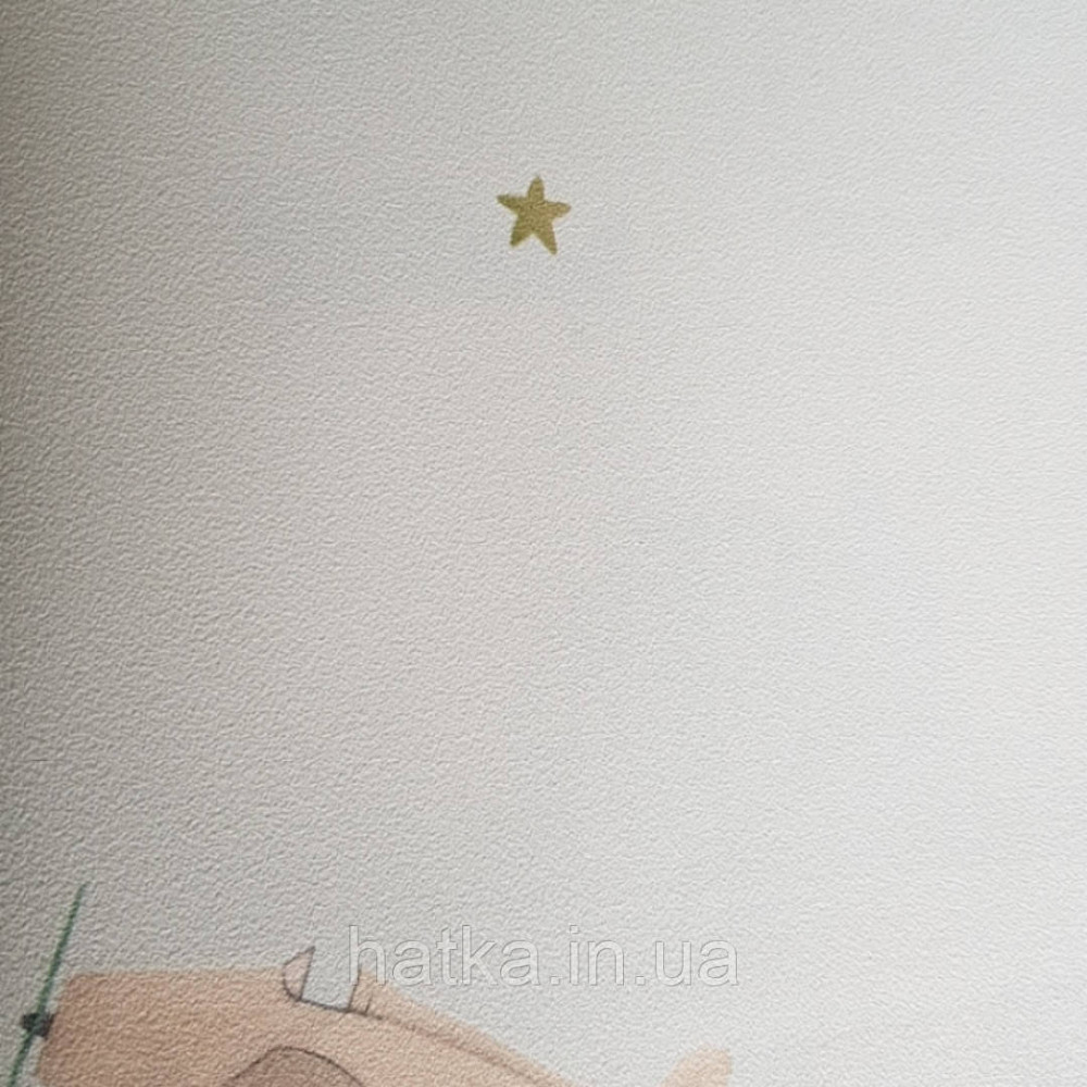 Шпалери вінілові на флізеліні AdaWall Ada Kids метрові дитячі літаки зірки на світло-блакитному Київ - фото 3