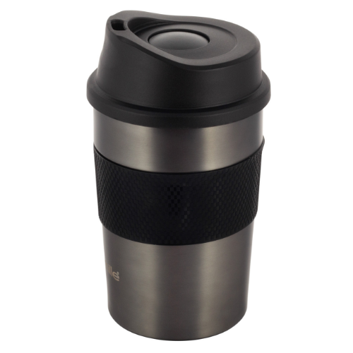 Термочашка 360мл з TPR вставкою нержавіюча сталь графіт KAMILLE 2150 Житомир - фото 1