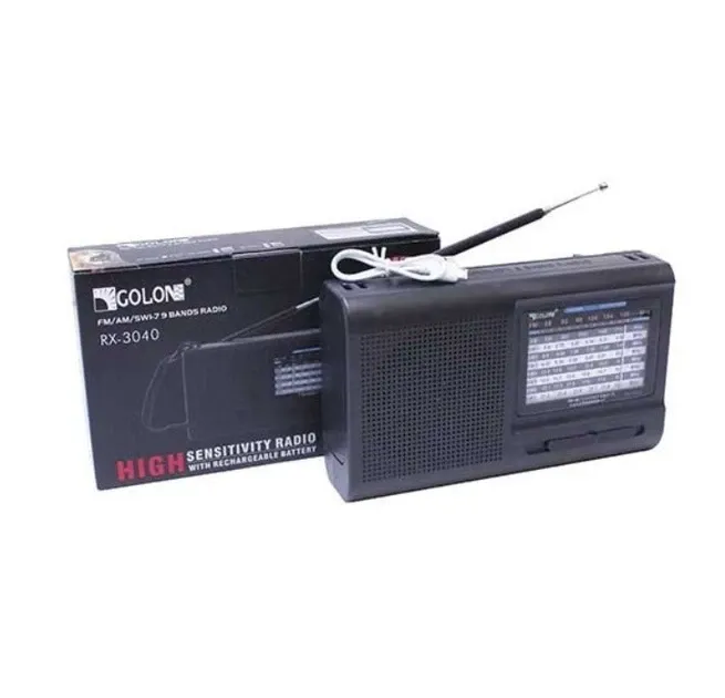 Портативний радіоприймач Golon RX-3040 з пам'яттю на 50 станцій, FM/AM/SW, акумулятором, ремінцем та USB Одеса - фото 4