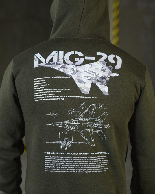 Худі CELEO на флісі Mig-29 олива ВТ3850 Одеса - фото 3