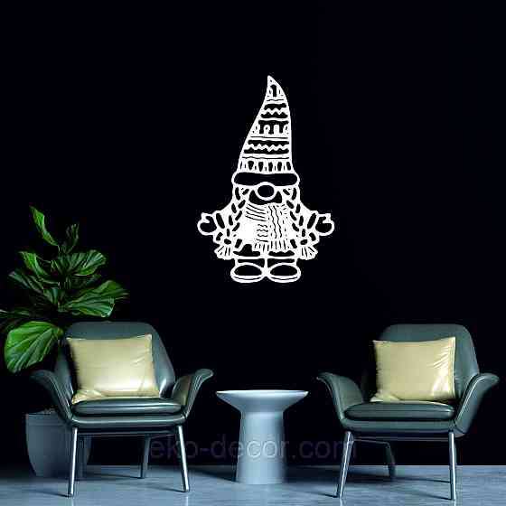 Декоративное настенное Панно «Гном», Декор на стену 110*72 см, Белый Киев