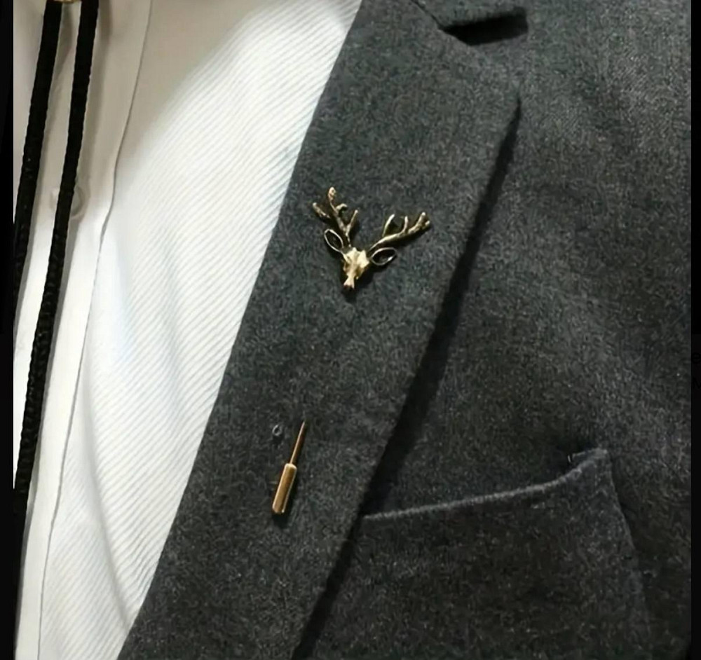 Шпилька-булавка з оленем, золотиста брошка на піджак Київ - фото 4