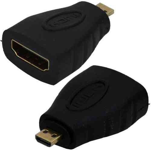 Переходник, штекер micro HDMI - гнездо HDMI, gold, пластик Полтава