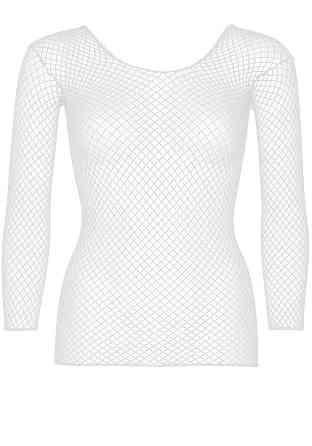 Сітчастий топ Leg Avenue Long Sleeves T-Shirts White, One Size Sex Aura Київ