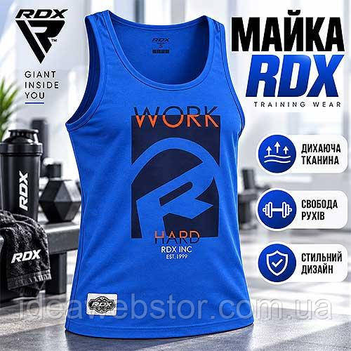 Майка тренувальна RDX Blue S спортивна для боксу ММА і фітнесу 100% бавовна Clima Lite вологовивідна з плоскими швами Київ - фото 5