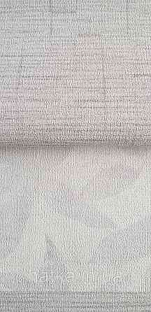 Шпалери вінілові на флізеліні Rasch Golden Hour метрові однотонні смужки під мішковину сірі Київ