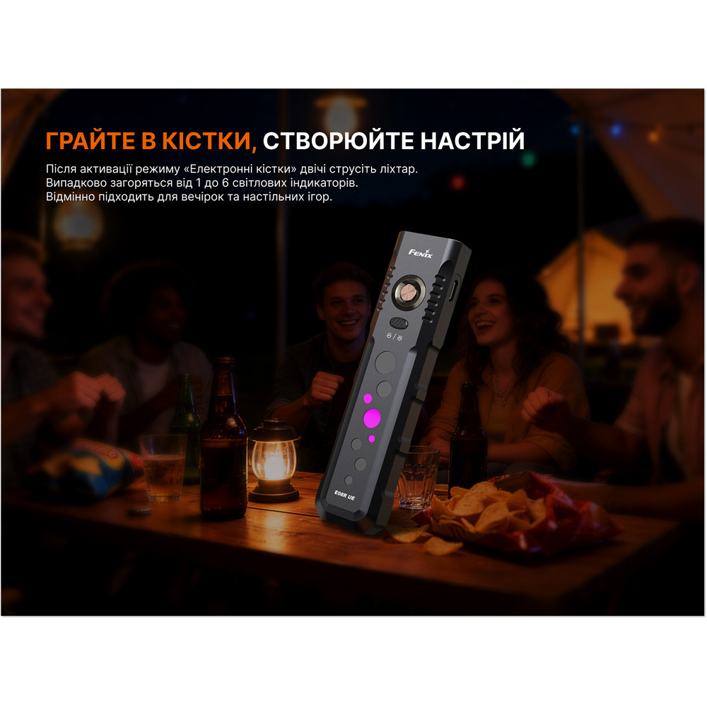 Ліхтар Fenix E08R UE, чорний Київ - фото 12