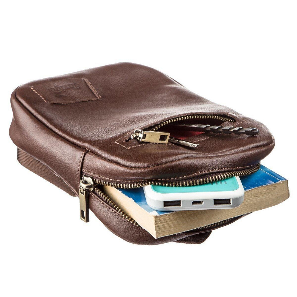 Мужская кожаная сумка SHVIGEL 19103 Коричневая Киев - изображение 2