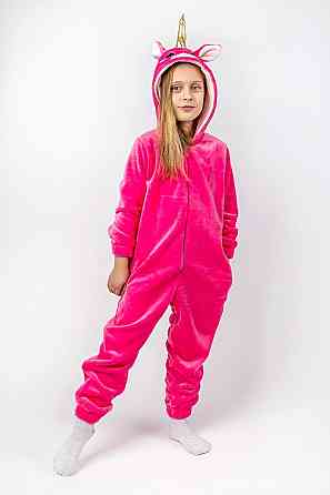 Дитяча піжама-кигурумі дитячий і підлітковий Єдиноріг, рожевий, домашня піжама топ Київ