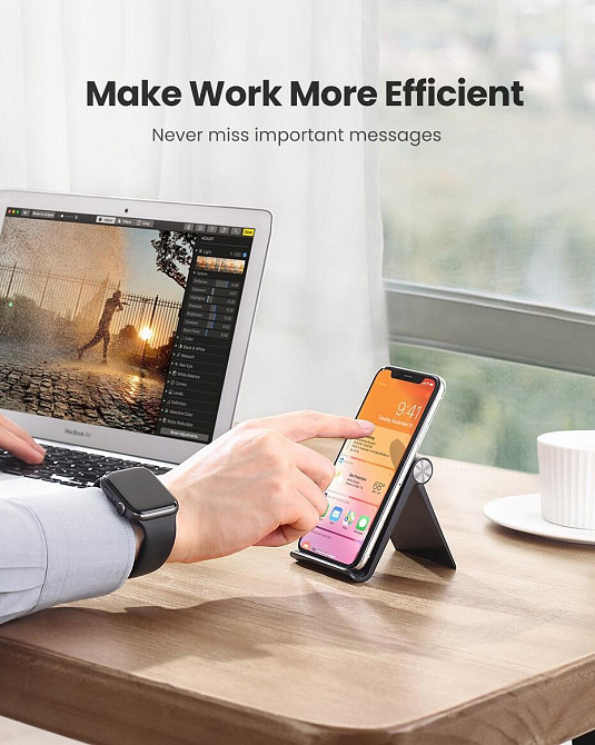 Універсальна підставка Ugreen під мобільний телефон LP106 80628 (Черна) Миколаїв - фото 5