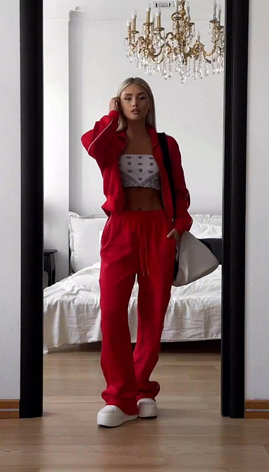 Женский прогулочный костюм двойка: кофта и брюки с кантом двунить Одесса - изображение 1