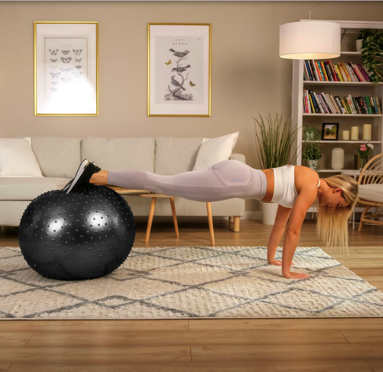 Фітбол масажний Hop-Sport 65см чорний + насос Київ - фото 5