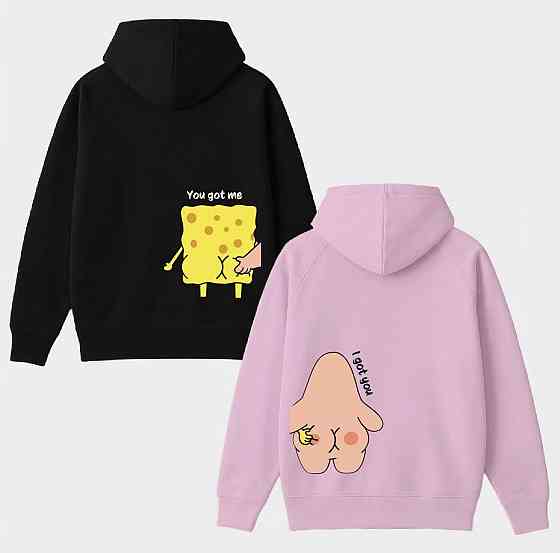 Парне худі з принтом "You got me/I got you" XL, XXL, Чорний комплект Чернівці