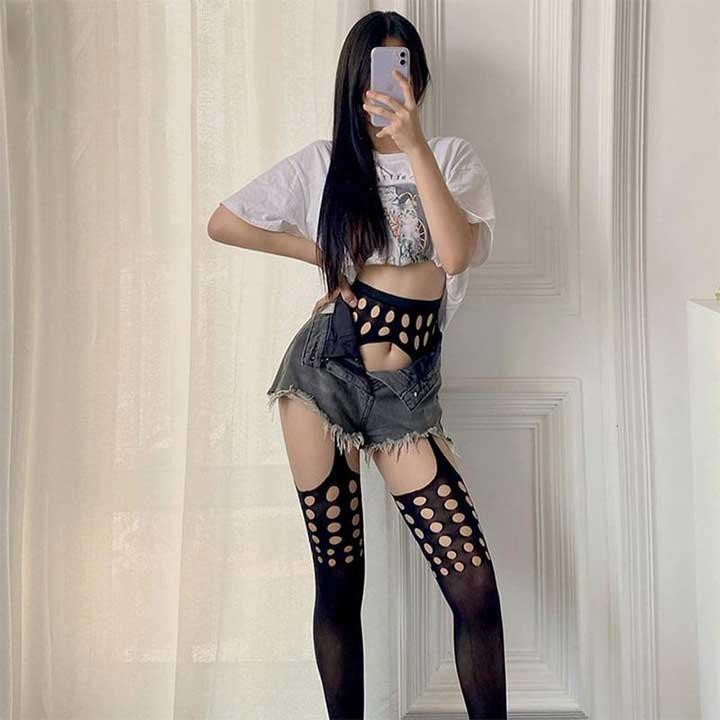 Колготки с имитацией чулок 