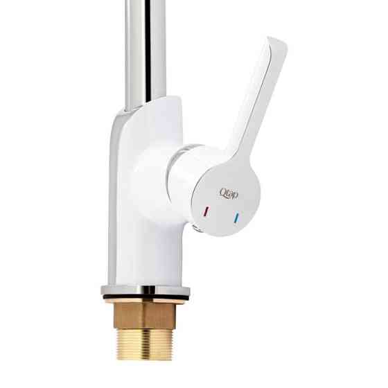 Змішувач для кухні з латуні Qtap Grand QTGRAWCR007F Chrome/White Харків