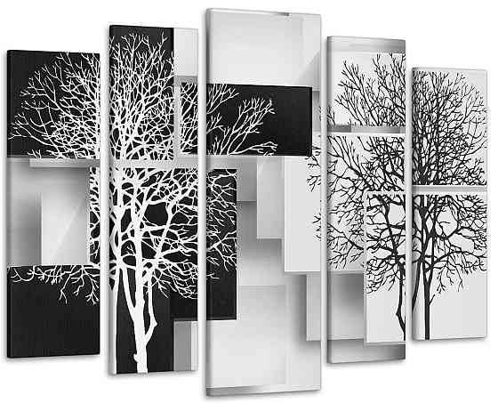 Модульна картина у вітальню / спальню Абстракція Дерева Art-434_5 ( 80х118см ) Київ