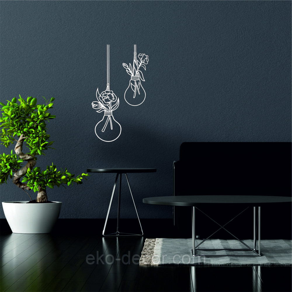 Декоративне настінне Панно «Лампочки», Декор на стіну 70*41 см, Білий Київ - фото 3