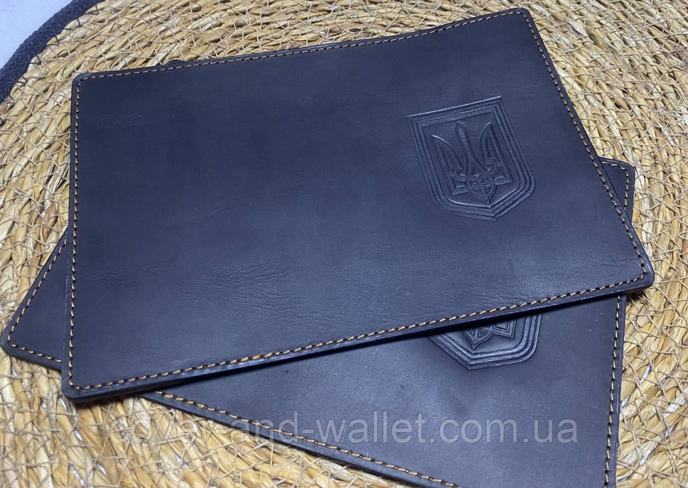 Обложка на бумажный паспорт з гербом Украины из винтажной кожи ST Киев - изображение 6