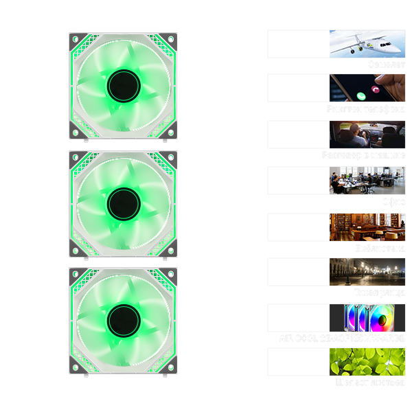 Корпусні вентилятори 2E GAMING Air Cool Magic Mirror ACF120MW-ARGB, 3x120мм, 2000rpm, 4pin PWM +5VARGB, 20.5dBa, білий Киев - изображение 9