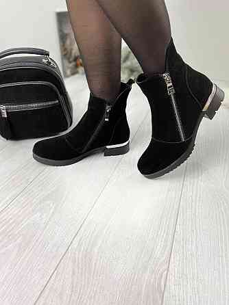 Черевики жіночі D and V чорні замша зима висота 14см (2201) Коломия