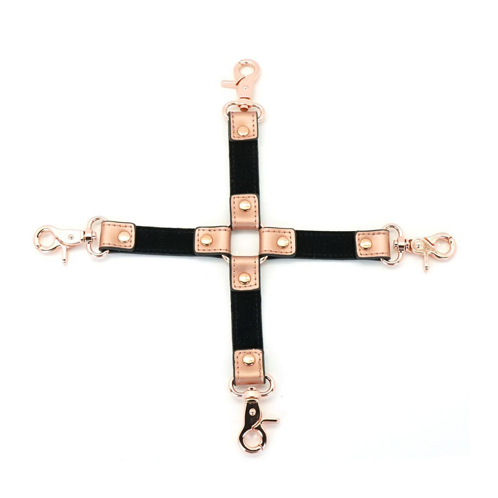Хрестовина для фіксації Liebe Seele Rose Gold Memory Hog Tie, натуральна шкіра, рожеве золото Sex Aura Київ - фото 2