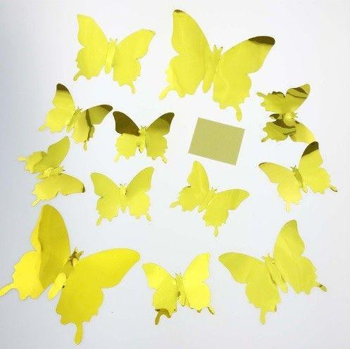 Золоті метелики дзеркальні для дому - 12шт. Київ - фото 5