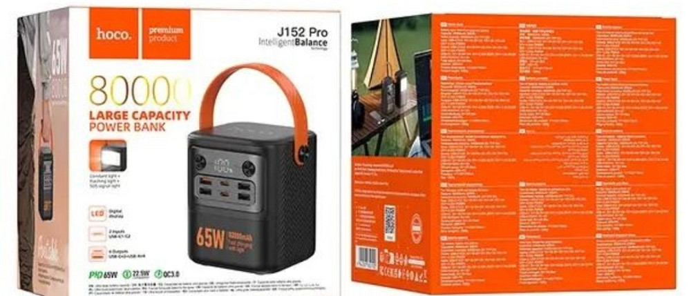 Павербанк зі швидкою зарядкою 65W 80000mAh HOCO J152 Pro є ОПТ Київ - фото 7