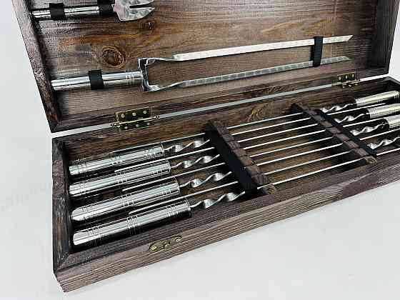 Подарунковий набір шампурів у дерев'яному кейсі СРІБЛО HAPPY DAYS Тернопіль