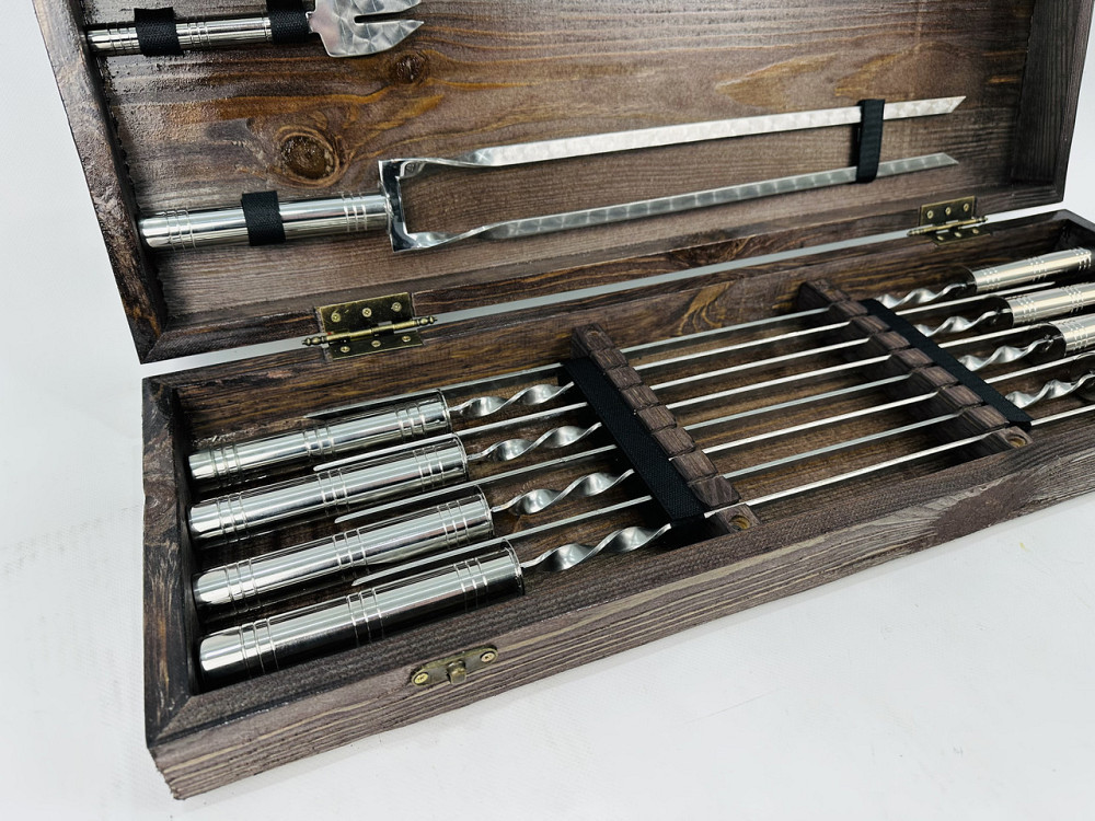 Подарунковий набір шампурів у дерев'яному кейсі СРІБЛО HAPPY DAYS Тернопіль - фото 5