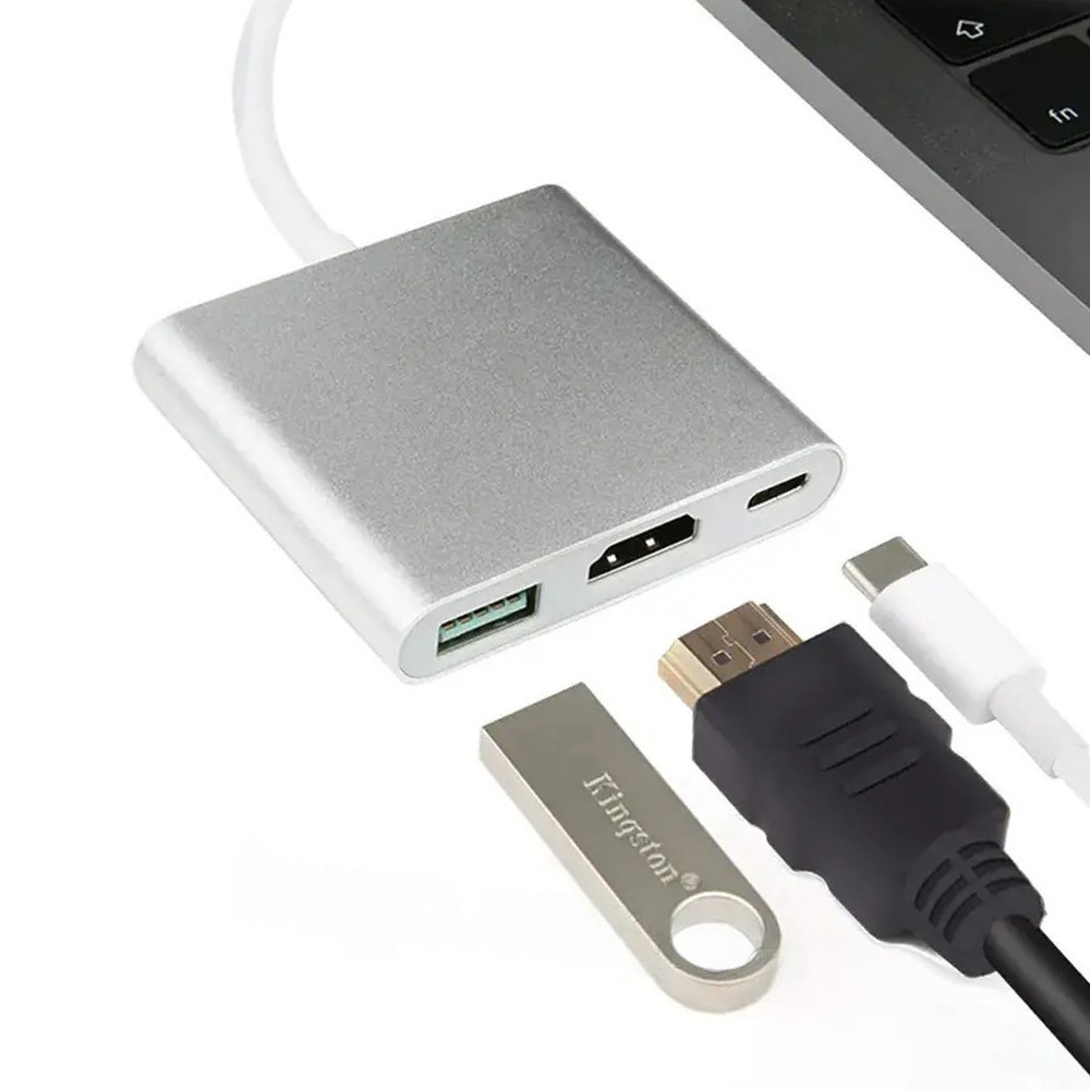 Перехідник Buro USB Type-C - HDMI 4K,Сірий SBR Київ - фото 2