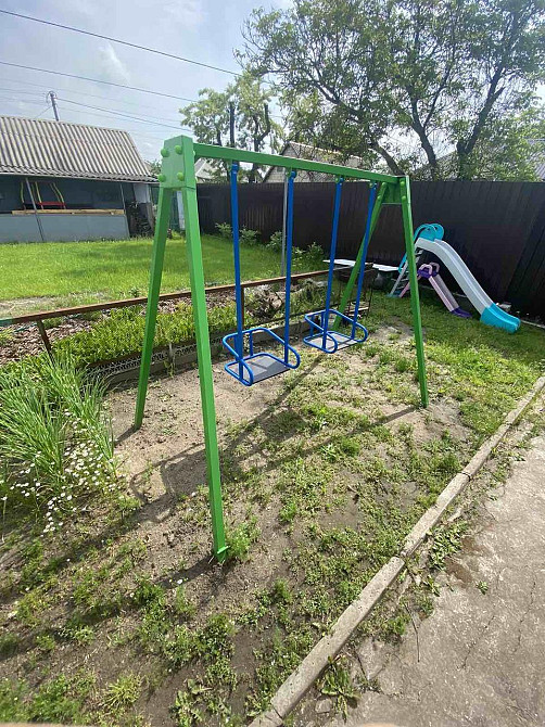 Качели детские садовые усиленные двухместные, высота 2м Харьков - изображение 2