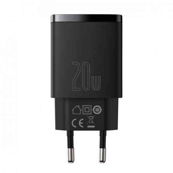 Мережевий зарядний пристрій Baseus Compact Quick Charger U+C 20W EU, колір чорний CCXJ-B01 Одеса