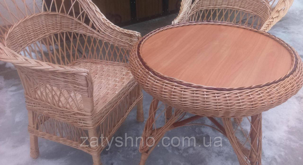 Меблі плетені з круглим столом Київ - фото 7