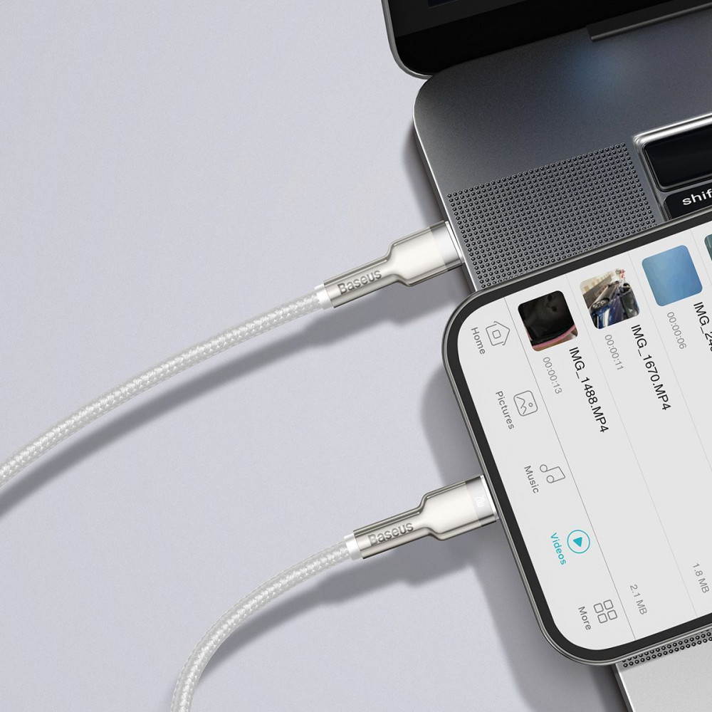 Кабель Baseus Cafule Metal Type-C to Lightning PD 20W 1м білий Львів - фото 5