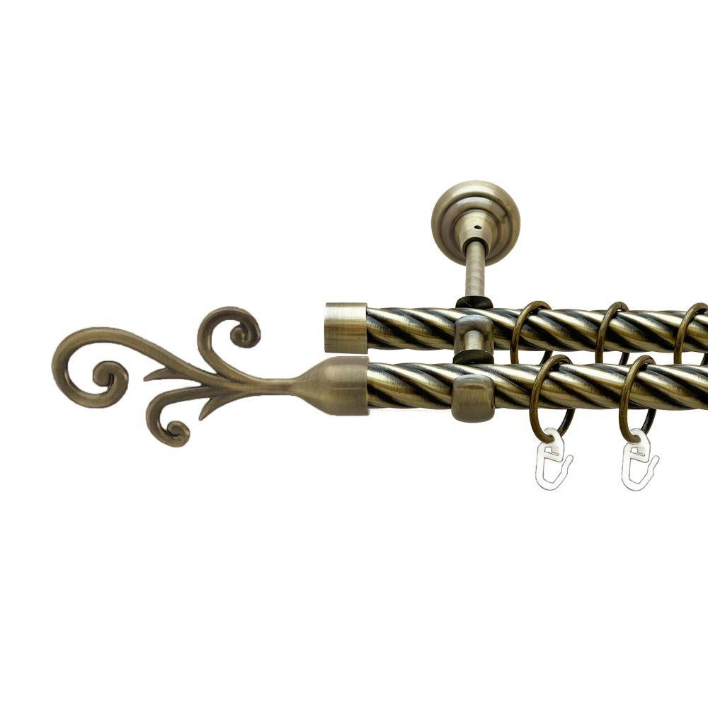 Карниз Orvit Фала металевий дворядний відкритий скручена труба кільце металеве Антик 19\19 мм 200 см (00-00022258) Львів - фото 1