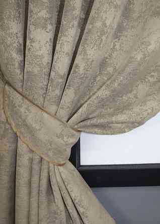 Комплект коротких штор VR-Textil Жаккард Sultan YL № 1208ш Бжево-серый 130х170 см 2 шт (35-0009) Киев