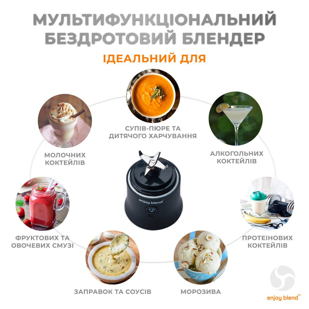 Портативный блендер ENJOY BLEND 63802307 черный Киев - изображение 3