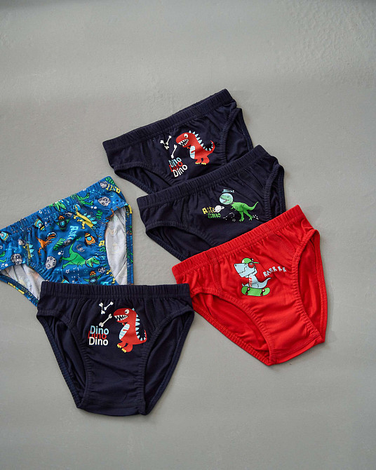 Трусики дитячі на хлопчика - Мікс з динозаврами (5 шт. в уп) Nicoletta 41616 Київ - фото 1