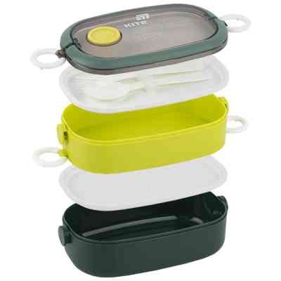 Ланч-бокс Kite подвійний з наповненням 1600 мл, зелений (K25-1181-3) Винница