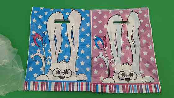 Пакет із прорізною ручкою (30*37+3) Заєць Леомі (50 шт.) Харків