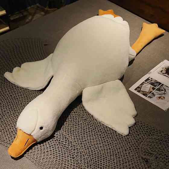 Детская длинная игрушка 70см, Мягкая игрушка гусь-обнимусь, Мягкий гусь-объятия, Детский плюшевый гусь NB-68 Львов