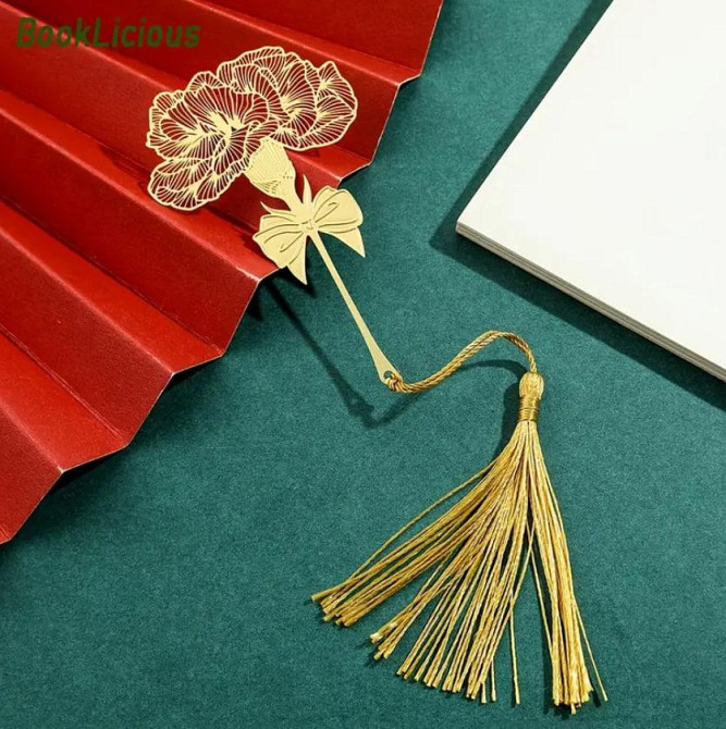 Гвоздика с бахромой. Оригинальная закладка для книг. Подарок для книголюбов Киев - изображение 3