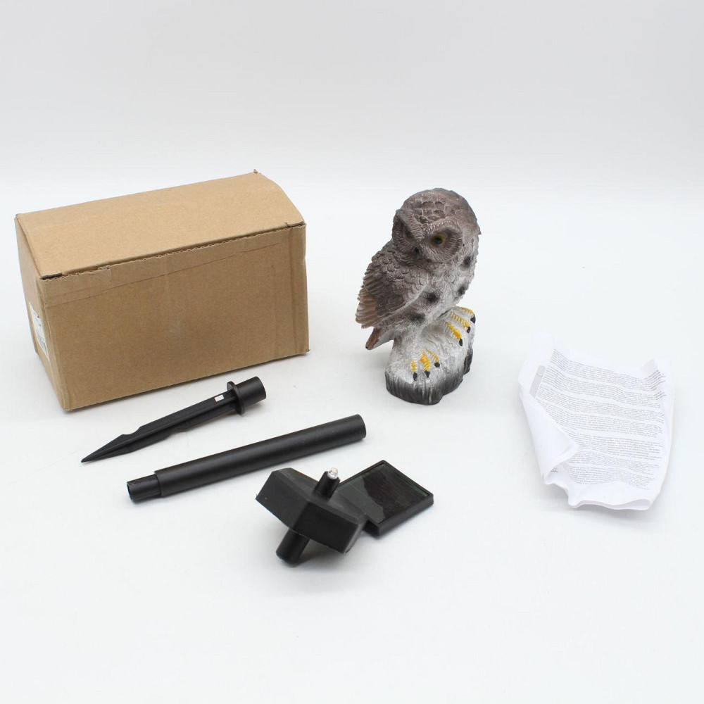 Садовий світильник на сонячній батареї 15,5см, "Сова" / Газонний ліхтар / Вуличний ліхтар у вигляді сови Київ - фото 9