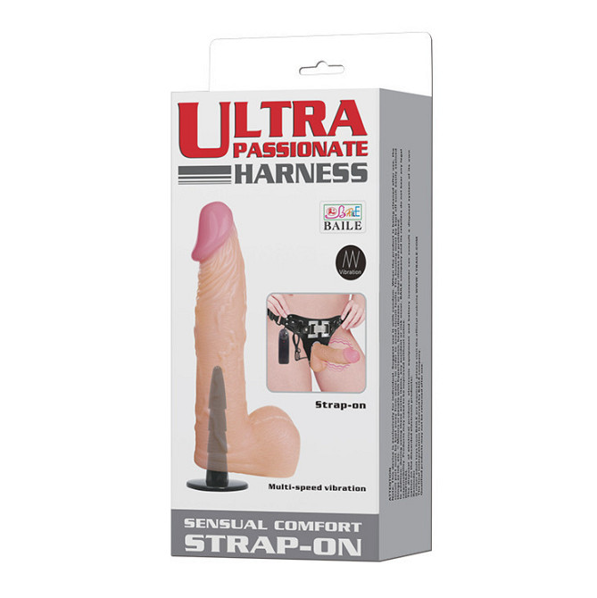 Страпон - Ultra Passionate Harness Vibrating, 16.5 см Sex Aura Київ - фото 2