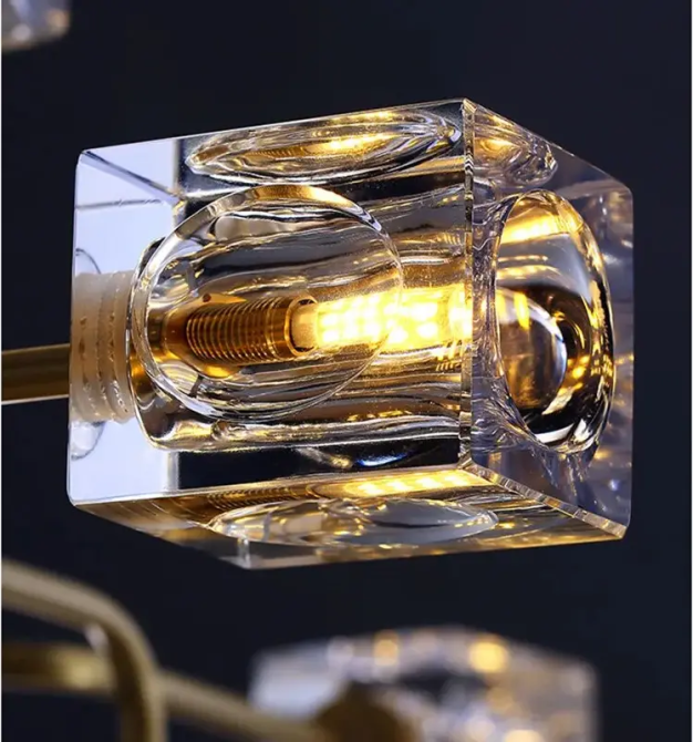 Светодиодная люстра Рубик 8913 (Золотистая) на 12 плафонов Винница - изображение 6