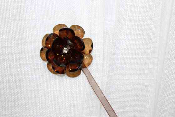 Магніти для штор і гардин (140м) Квітка набір 2 шт Коричневий (81-051) Київ