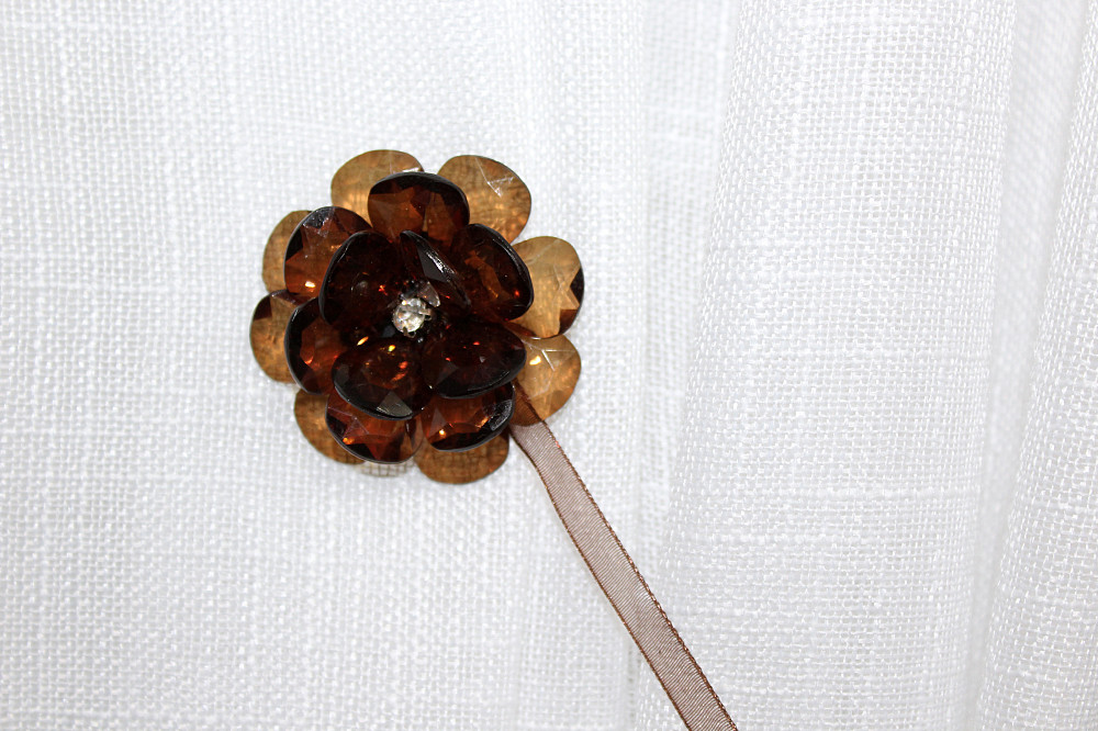 Магніти для штор і гардин (140м) Квітка набір 2 шт Коричневий (81-051) Київ - фото 2