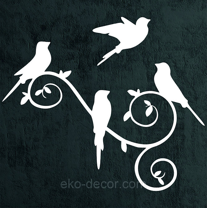 Декоративное настенное Панно «Птички», Декор на стену 70*51 см, Белый Киев - изображение 4