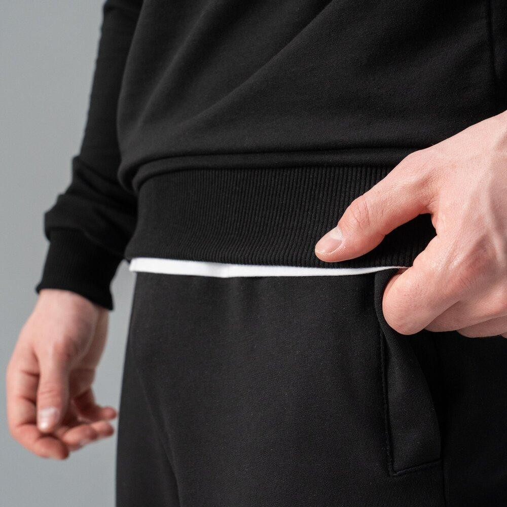 Світшот чоловічий однотонний чорний Pobedov 001 Київ - фото 11