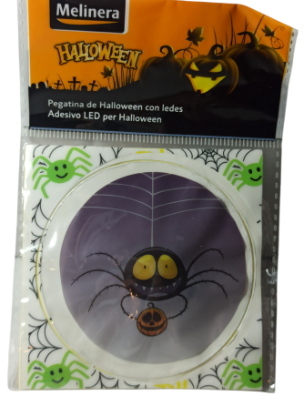 Наліпка на Хелловін 8 см зі світлодіодами Павучок фіолетовий Київ